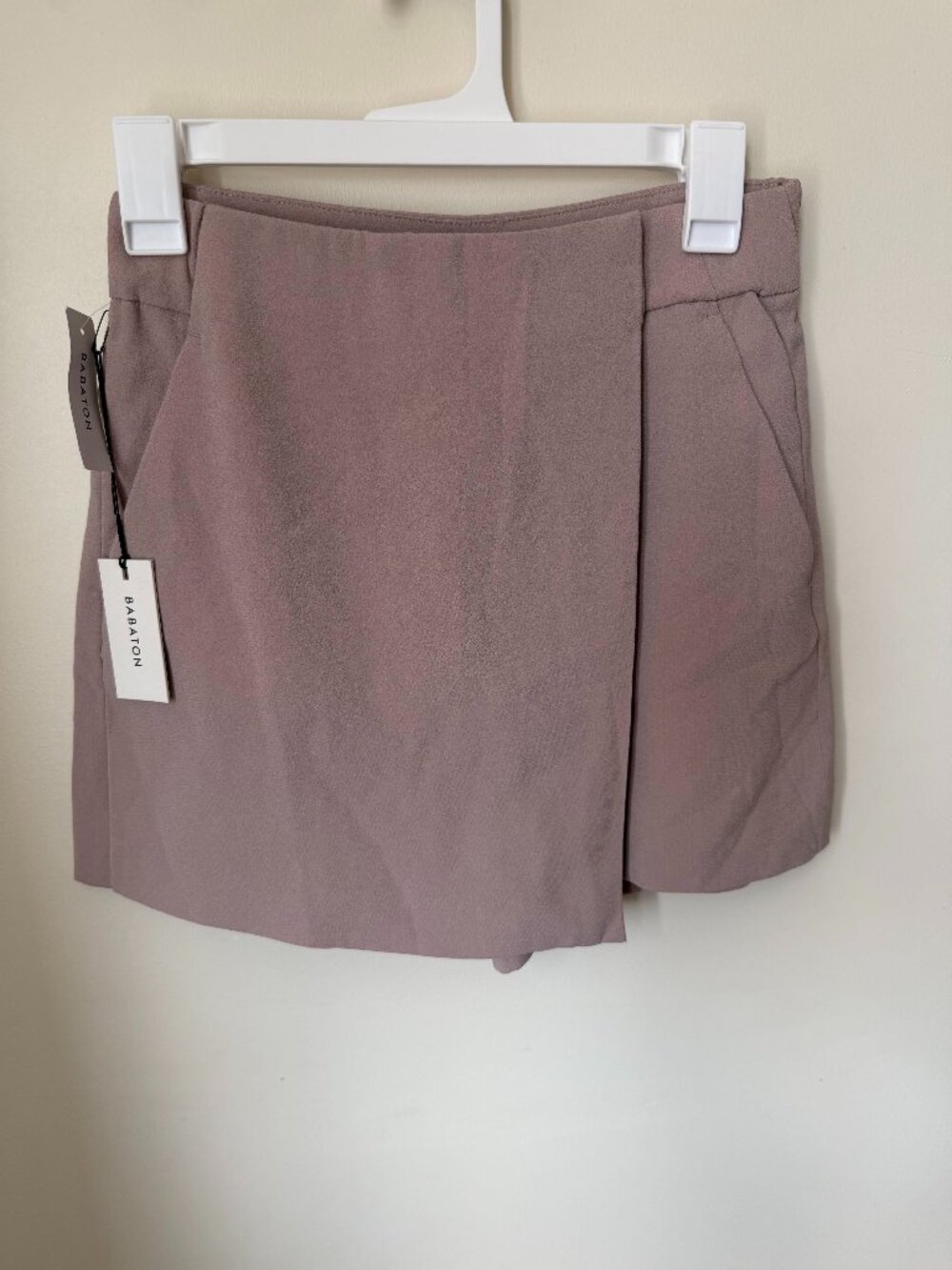 Aritzia Babaton Wrap Skort Size 2 | Blush Pink Polyester | NWT Skirt Shorts